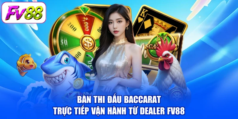 Bàn thi đấu Baccarat trực tiếp vận hành từ Dealer FV88
